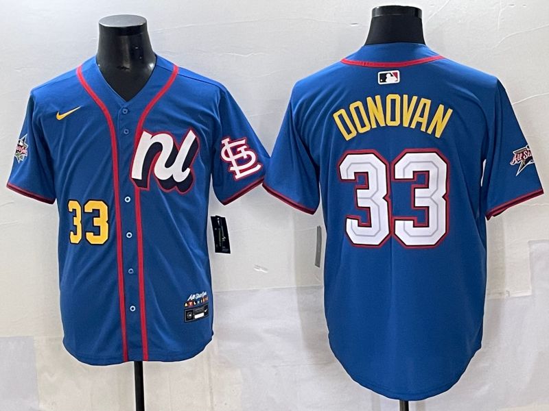 Men 2025 St.Louis Cardinals #33 Donovan Blue All star Nike MLB Jersey style 03->st.louis cardinals->MLB Jersey